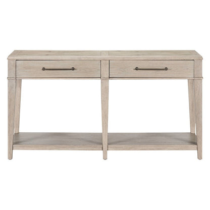 Sofa Table for Living Room Storage Traditional - Sanctuary White Oak Wood