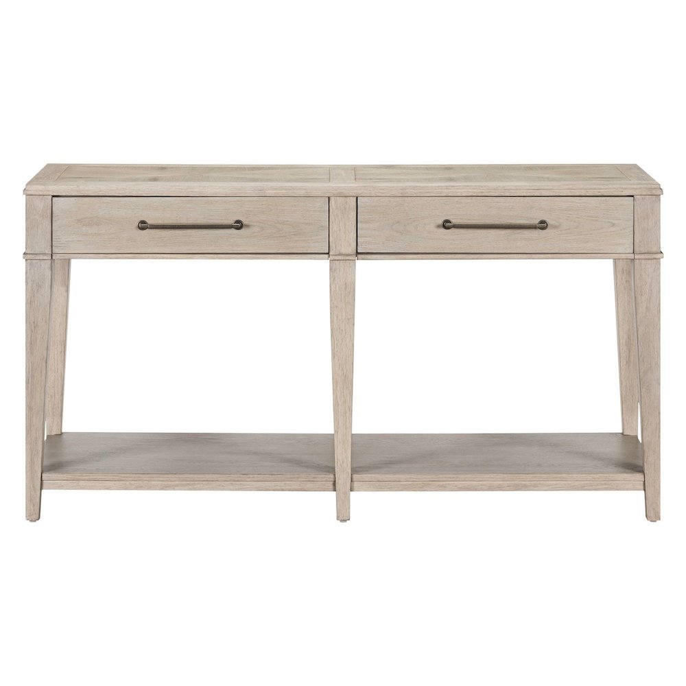 Sofa Table for Living Room Storage Traditional - Sanctuary White Oak Wood