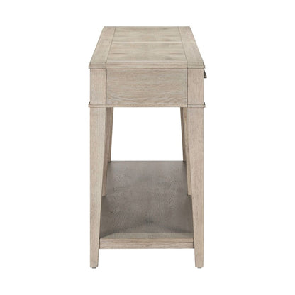 Sofa Table for Living Room Storage Traditional - Sanctuary White Oak Wood