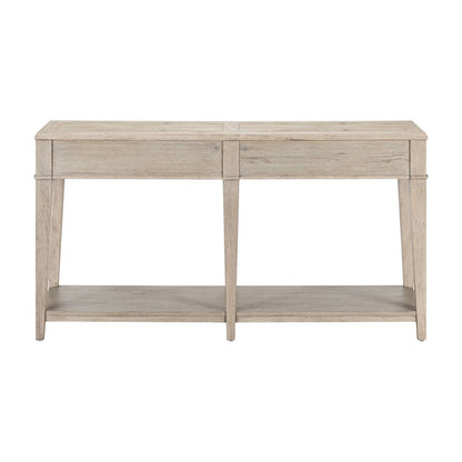 Sofa Table for Living Room Storage Traditional - Sanctuary White Oak Wood