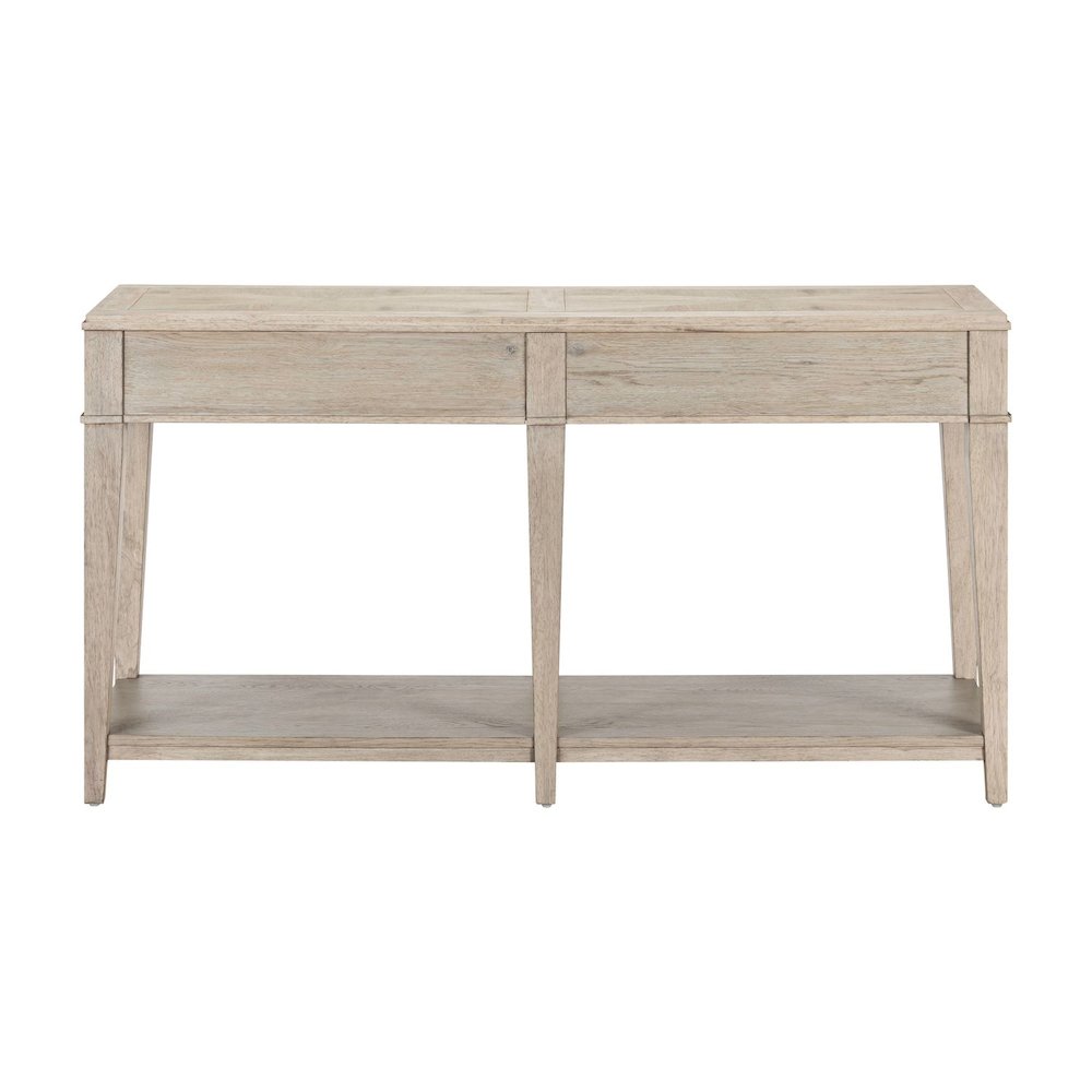 Sofa Table for Living Room Storage Traditional - Sanctuary White Oak Wood