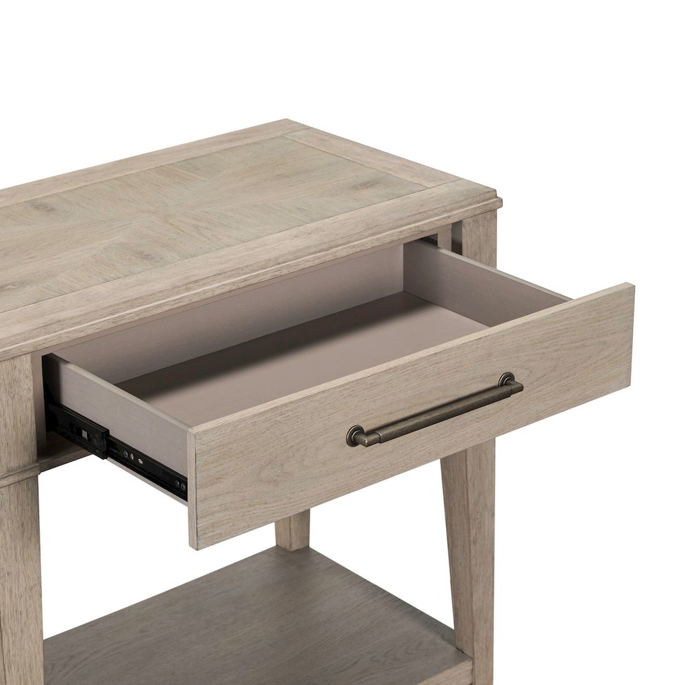 Sofa Table for Living Room Storage Traditional - Sanctuary White Oak Wood