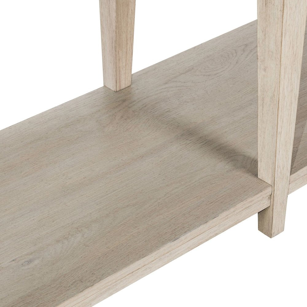 Sofa Table for Living Room Storage Traditional - Sanctuary White Oak Wood