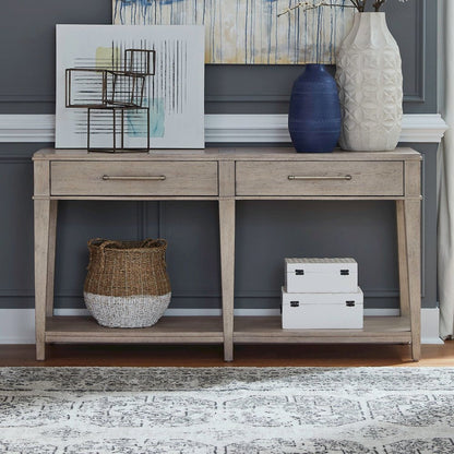 Sofa Table for Living Room Storage Traditional - Sanctuary White Oak Wood