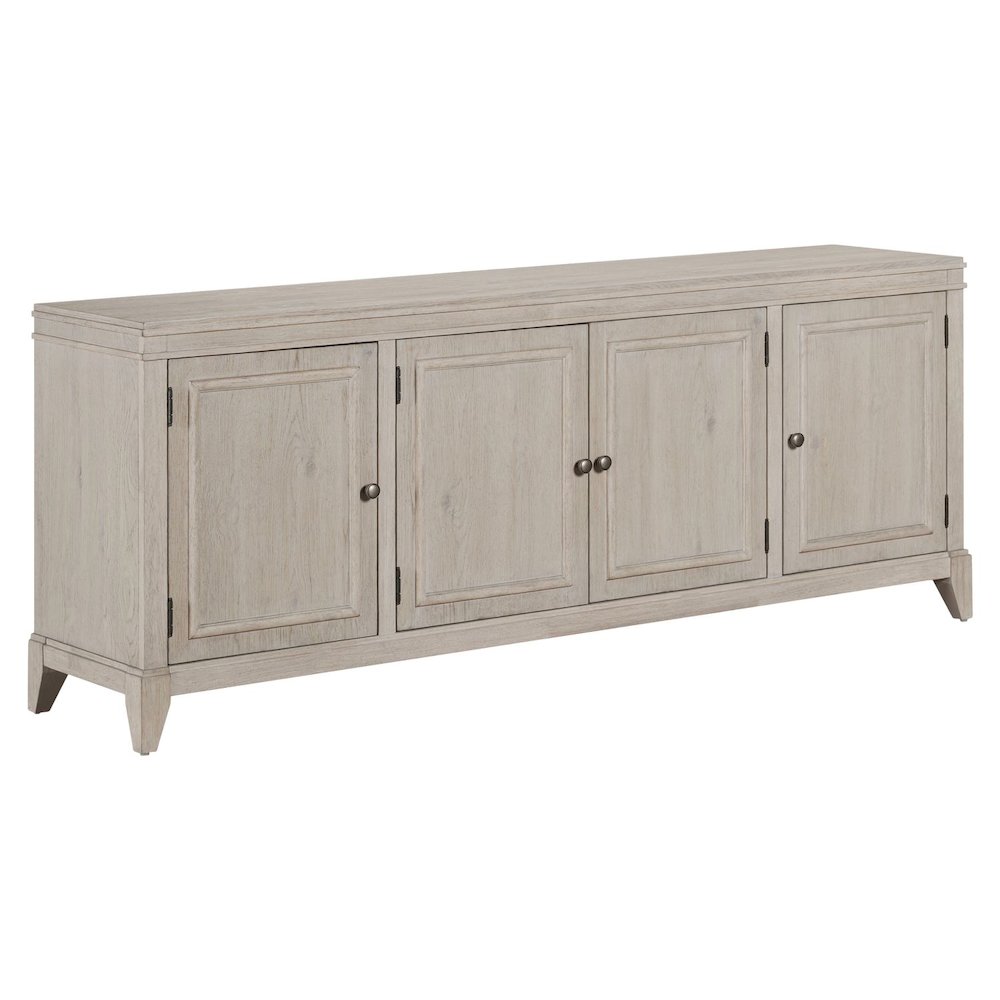 82 Inch Entertainment TV Console Adjustable Shelves - Sanctuary White Oak Wood