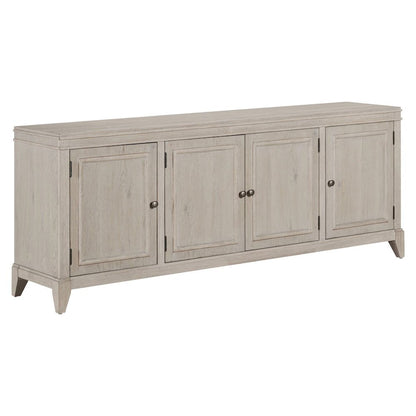 82 Inch Entertainment TV Console Adjustable Shelves - Sanctuary White Oak Wood