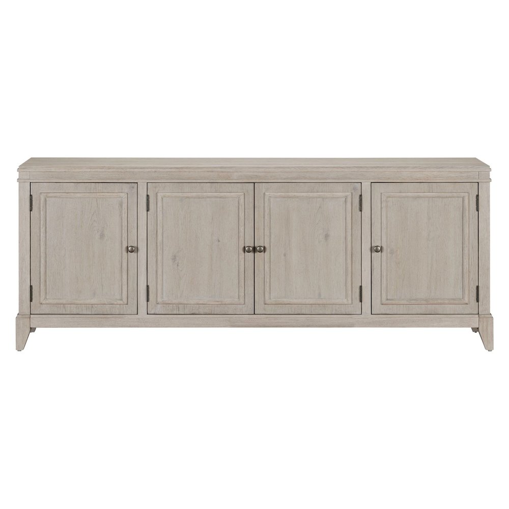82 Inch Entertainment TV Console Adjustable Shelves - Sanctuary White Oak Wood