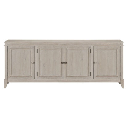 82 Inch Entertainment TV Console Adjustable Shelves - Sanctuary White Oak Wood