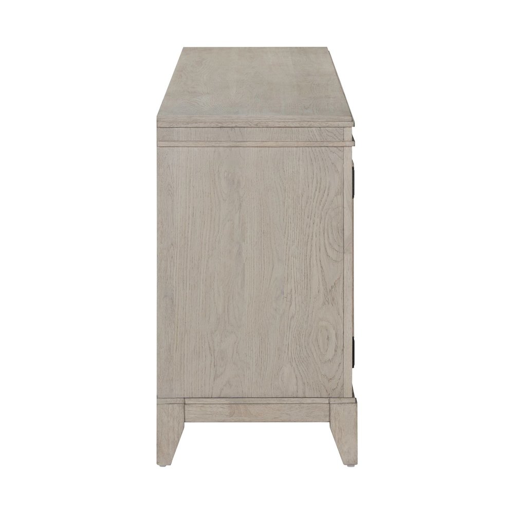 82 Inch Entertainment TV Console Adjustable Shelves - Sanctuary White Oak Wood