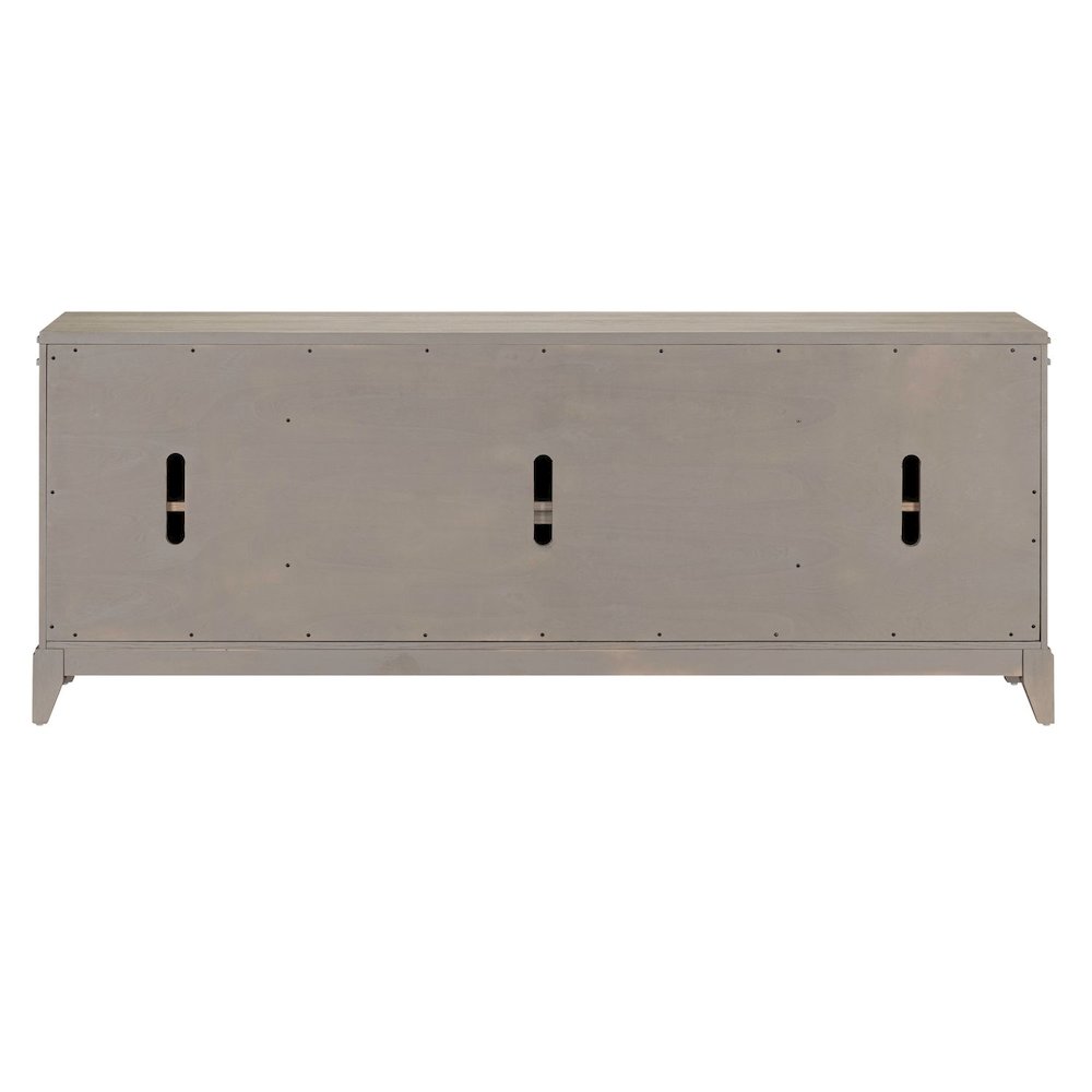 82 Inch Entertainment TV Console Adjustable Shelves - Sanctuary White Oak Wood