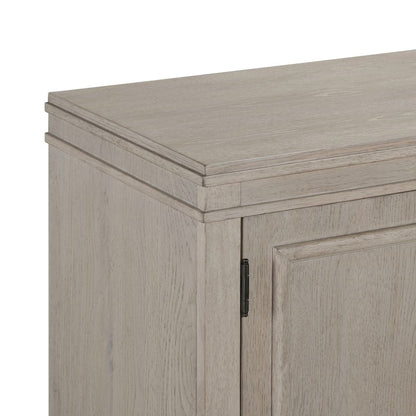 82 Inch Entertainment TV Console Adjustable Shelves - Sanctuary White Oak Wood