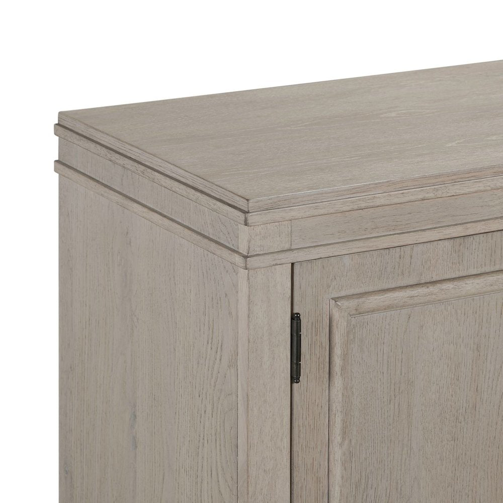 82 Inch Entertainment TV Console Adjustable Shelves - Sanctuary White Oak Wood