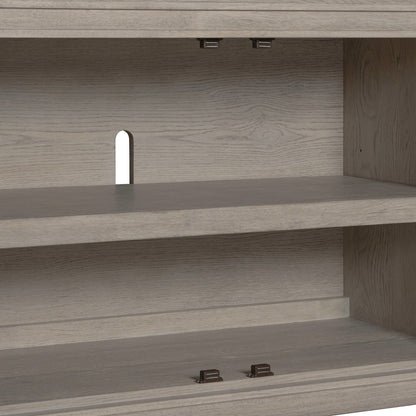 82 Inch Entertainment TV Console Adjustable Shelves - Sanctuary White Oak Wood