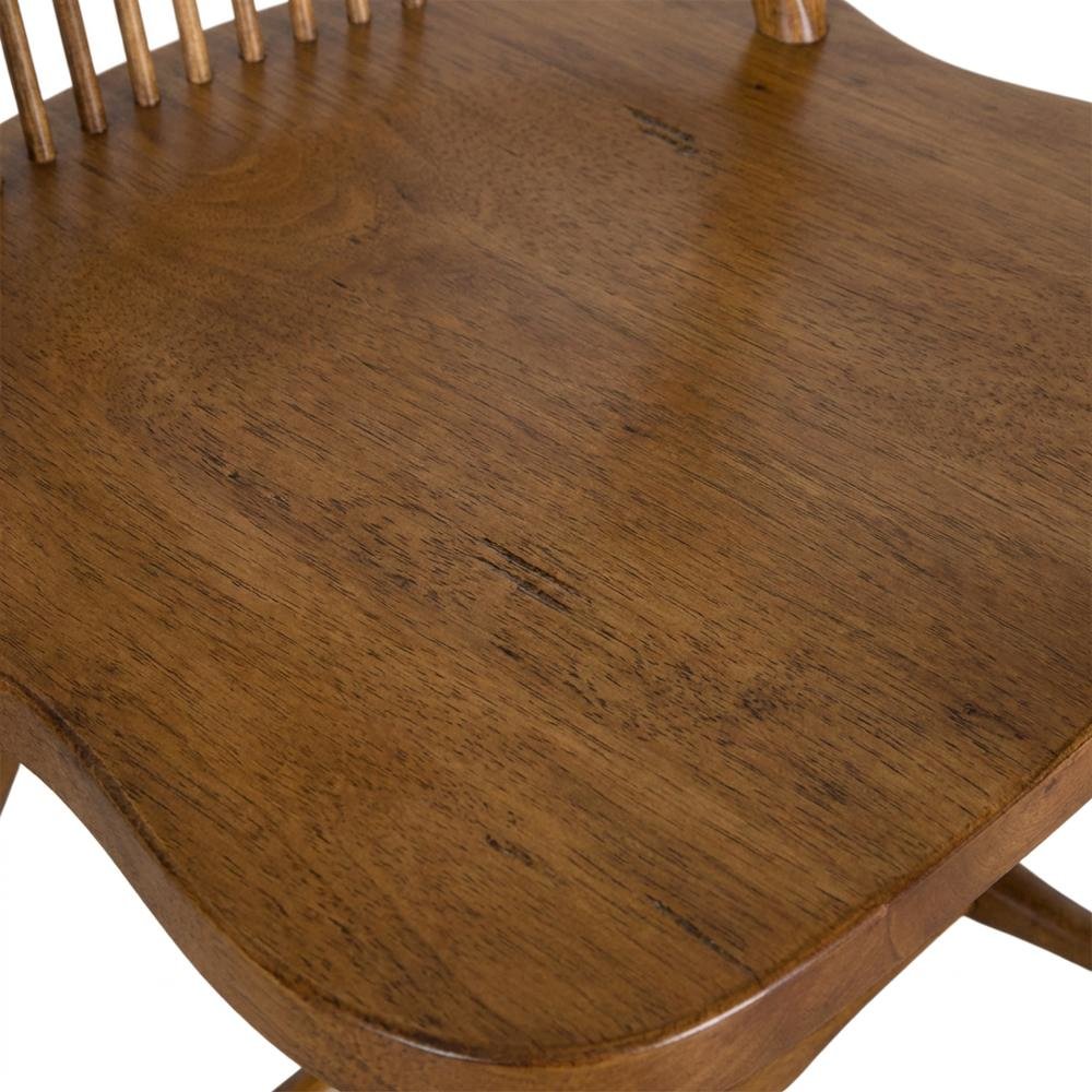 Oak Veneer Sheaf-Back Wood Dining Chairs, Brown, Set of 2