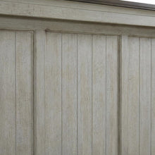 Weathered Linen Finish Headboard with Dusty Taupe Tops Wood Veneers
