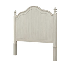 Antique White Headboard with Chestnut Top Solid Wood Farmhouse Design
