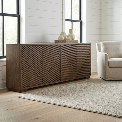Urban Bronze TV Console in Poplar Solids & Walnut Veneers