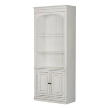Antique White Bunching Bookcase With Rubberwood And Veneers For Office Storage