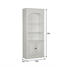 Antique White Bunching Bookcase With Rubberwood And Veneers For Office Storage