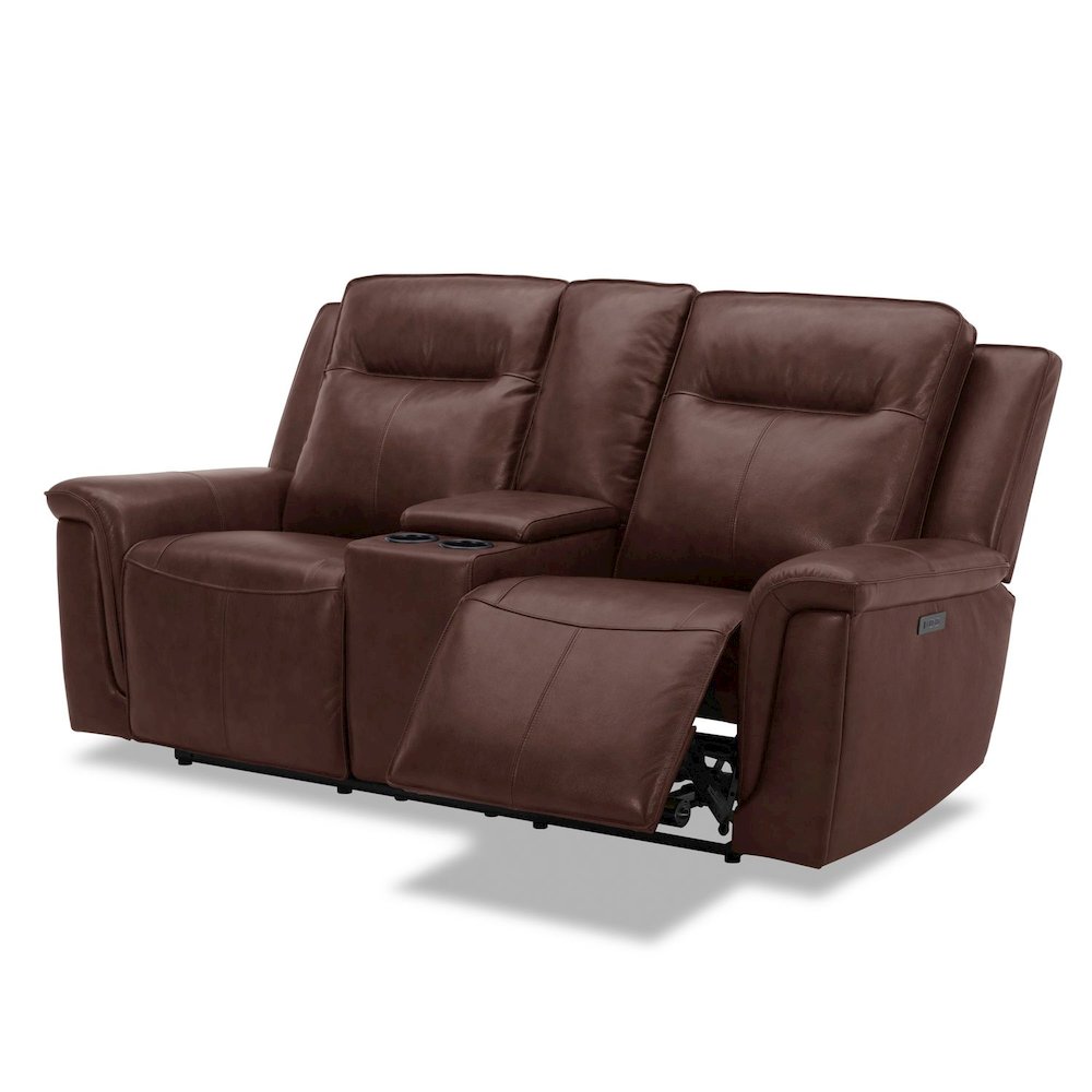 Avery Power Reclining Loveseat - Cognac Leather