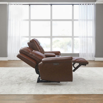 Avery Living Room Power Recline Set with Sofa & Loveseat - Cognac Leather