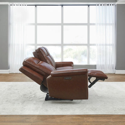 Avery Living Room Power Recline Set with Sofa & Loveseat - Cognac Leather