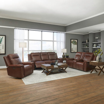 Avery Power Recline Set with Sofa, Loveseat & Recliner - Cognac Leather