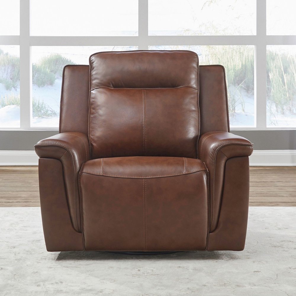 Avery Living Room Power Recline Set with Sofa & Recliner - Cognac Leather