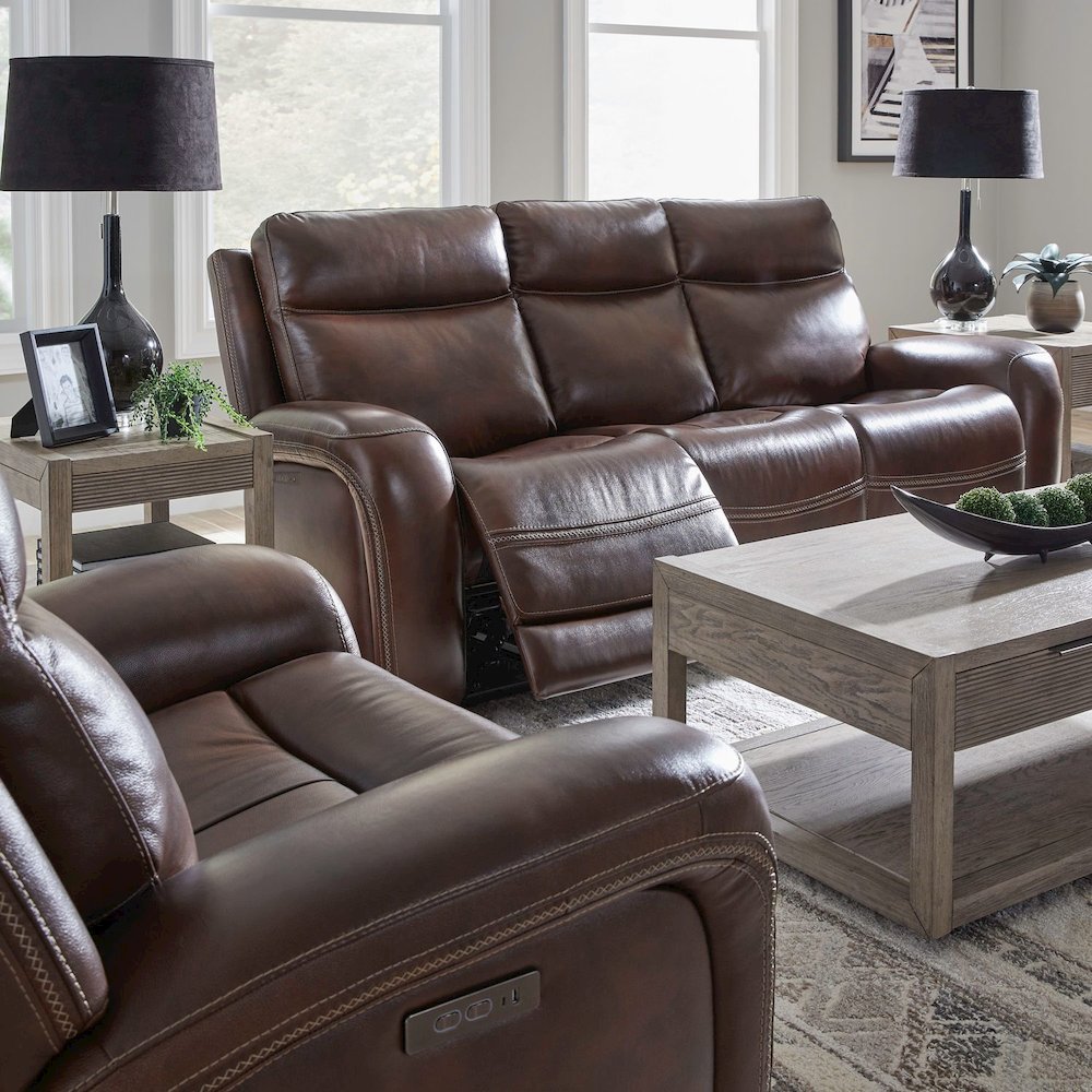 Blair Blair Sofa w/ Loveseat & Recliner - Cognac Leather