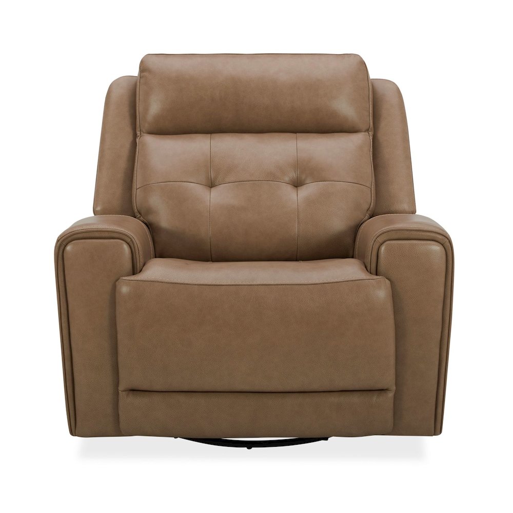 Carrington Triple Power Recliner Living Room Chair - York Sand Brown Leather