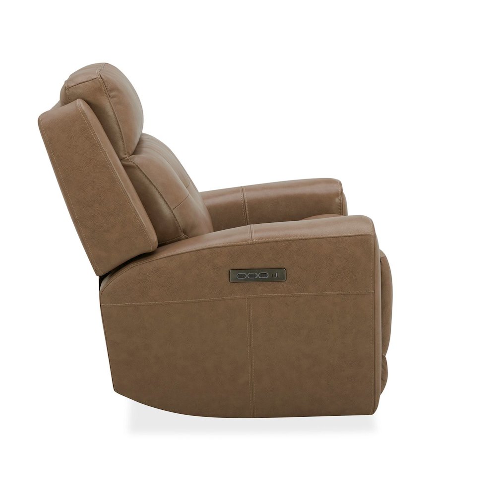 Carrington Triple Power Recliner Living Room Chair - York Sand Brown Leather