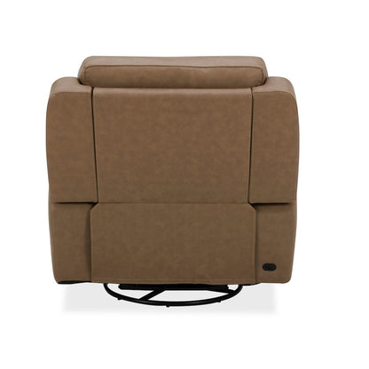 Carrington Triple Power Recliner Living Room Chair - York Sand Brown Leather
