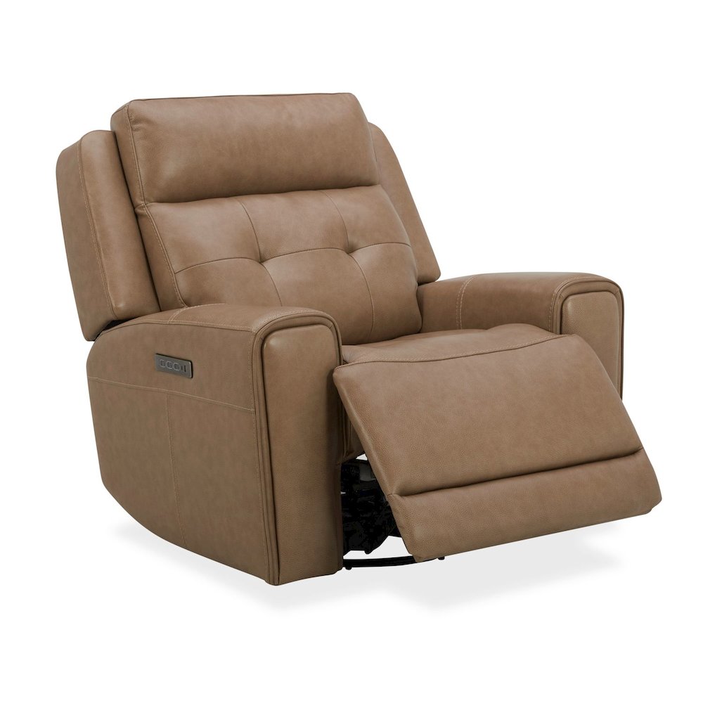 Carrington Triple Power Recliner Living Room Chair - York Sand Brown Leather