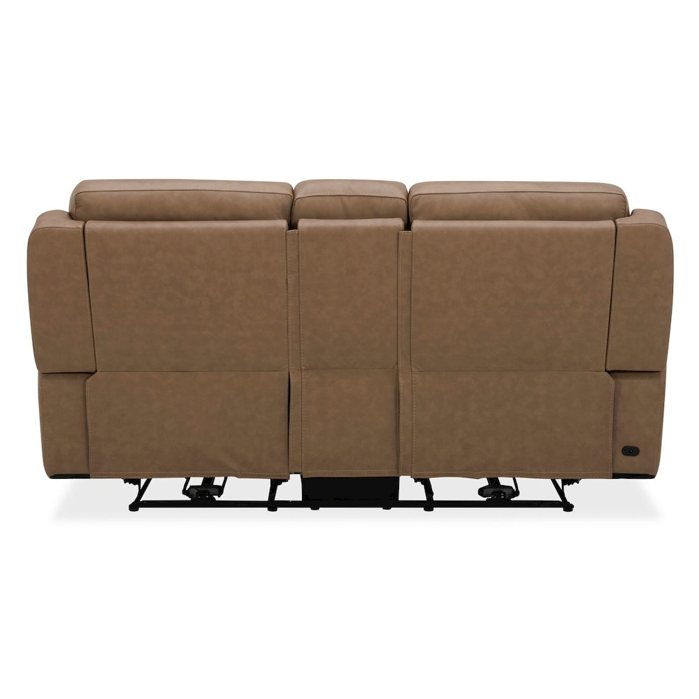 Carrington Triple Power Reclining Loveseat with Console - York Sand Leather