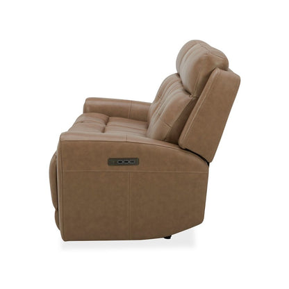 Carrington Triple Power Reclining Sofa - York Sand Leather