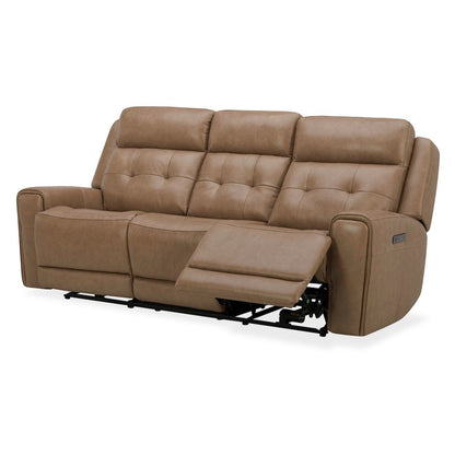 Carrington Triple Power Reclining Sofa - York Sand Leather