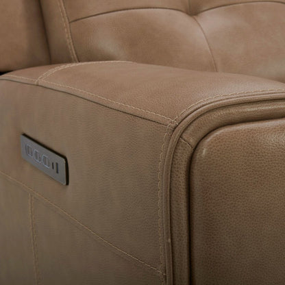 Carrington Triple Power Reclining Sofa - York Sand Leather