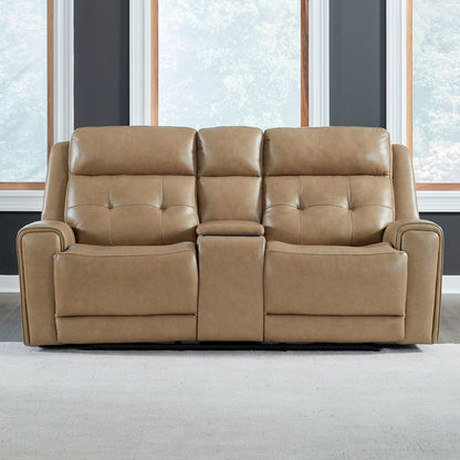 Carrington Power Recline Set with Sofa, Loveseat & Recliner - York Sand Leather