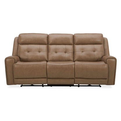 Carrington Power Recline Set with Sofa, Loveseat & Recliner - York Sand Leather