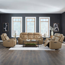 Carrington Power Recline Set with Sofa, Loveseat & Recliner - York Sand Leather