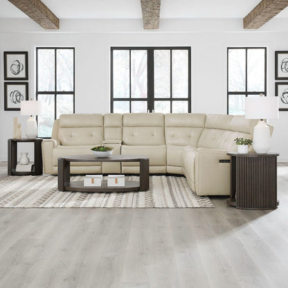 Carrington Power Reclining 6 Piece Sectional Sofa - Baja Stone Leather