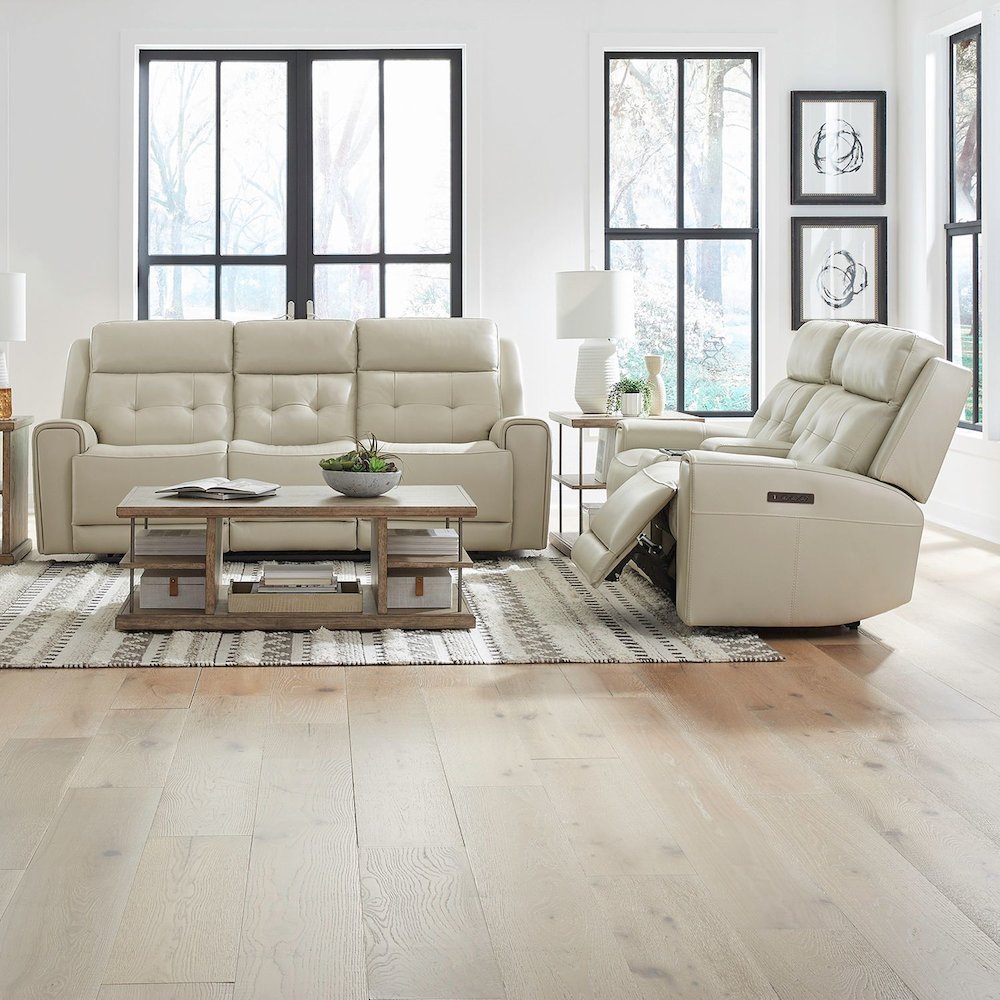 Carrington Carrington Sofa & Loveseat - Baja Stone Leather