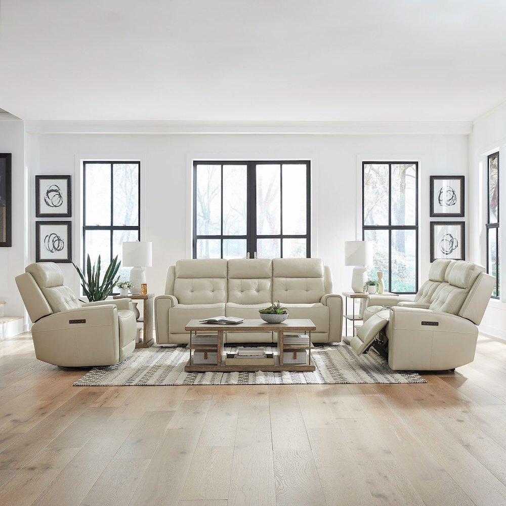Carrington Carrington Sofa w/ Loveseat & Recliner - Baja Stone Leather