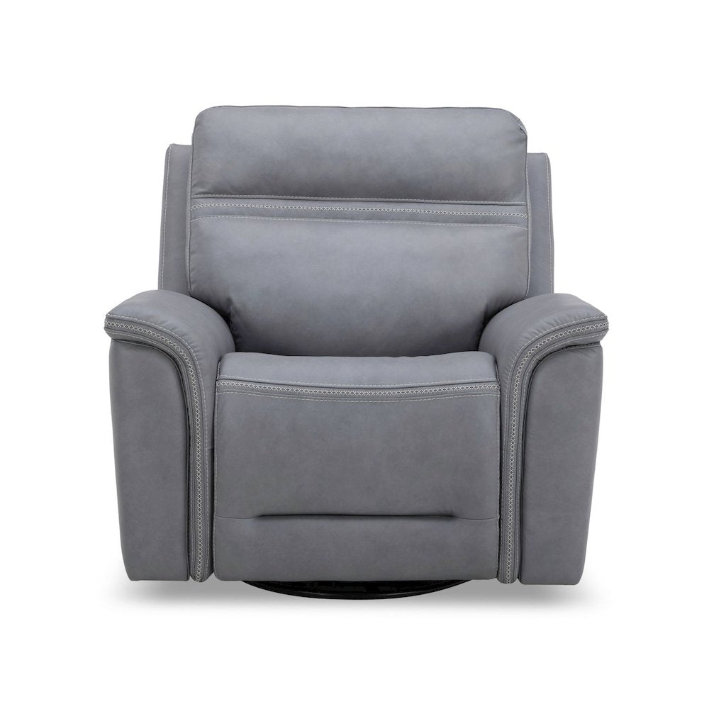 Cooper Triple Power Recliner Living Room Chair - Blue Gray Leather