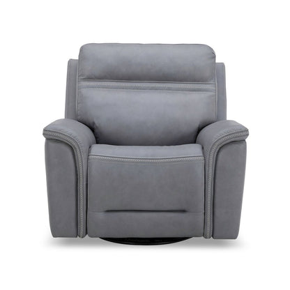 Cooper Triple Power Recliner Living Room Chair - Blue Gray Leather