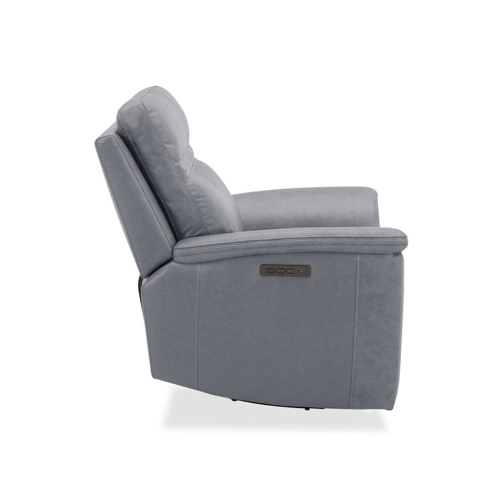 Cooper Triple Power Recliner Living Room Chair - Blue Gray Leather