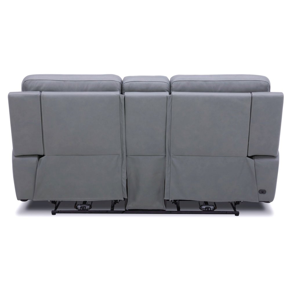 Cooper Triple Power Reclining Loveseat with Console - Blue Gray Leather