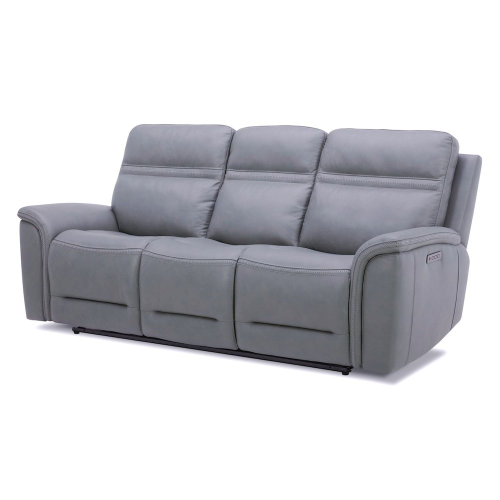Cooper Triple Power Reclining Sofa with USB Charging Ports - Blue Gray Leather