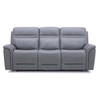 Cooper Triple Power Reclining Sofa with USB Charging Ports - Blue Gray Leather