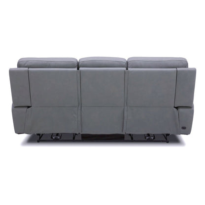 Cooper Triple Power Reclining Sofa with USB Charging Ports - Blue Gray Leather